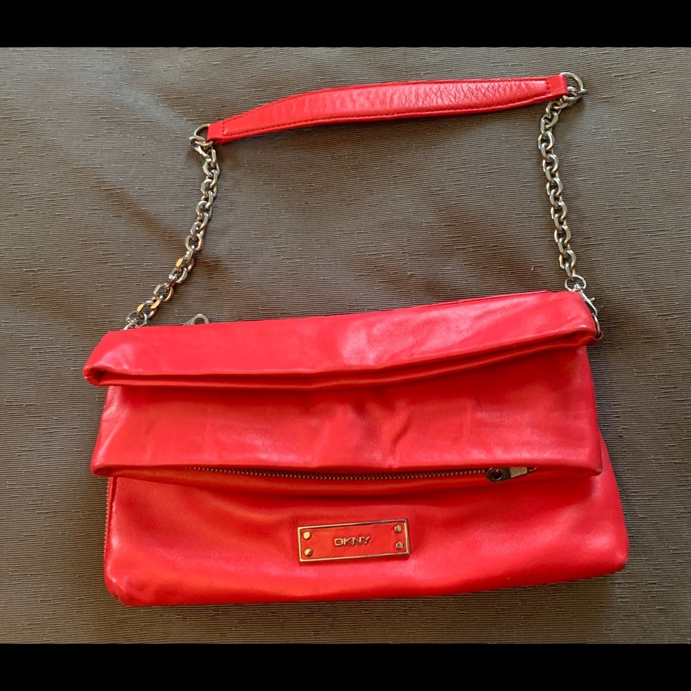 DKNY HOT PINK HANDBAG 100% Leather